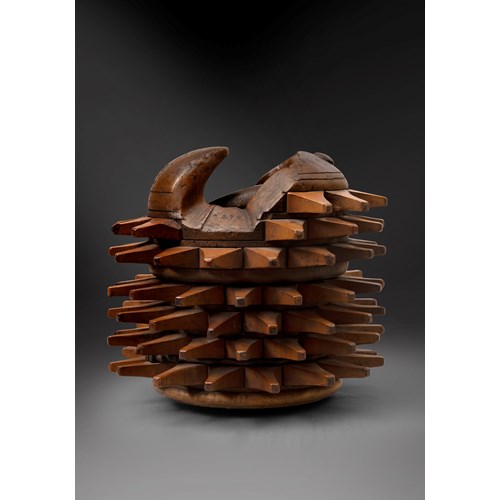 A Rare Example of a Carved Walnut ‘Bracciale’ used for ‘Pallone Col Bracciale’
